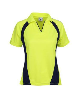 P89 Womens Hi Vis Coolfast Mini Waffle Polo Shirt - Safe-T-Rex Workwear Pty Ltd