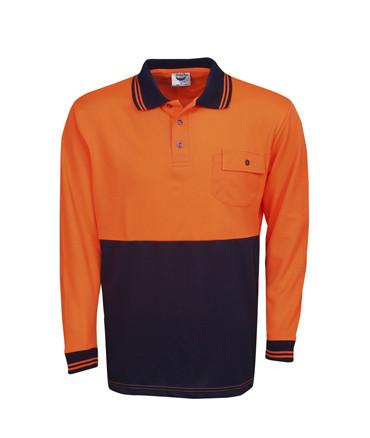 Hi Vis Long Sleeve Cooldry Polo | Workwear