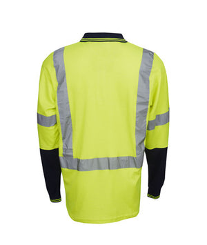 Hi Vis Long Sleeve Day Night Cotton Back Polo | Workwear