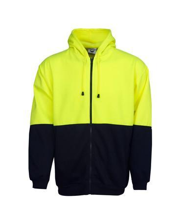 Hi Vis Full Zip Fleecy Hoodie | Workwear