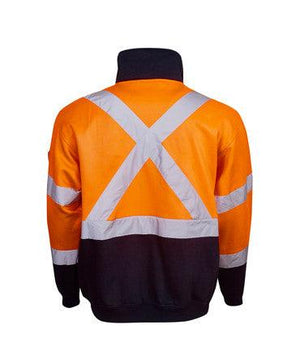 Hi Vis Day Night Fleecy Jumper With Cross Tape | Workwear