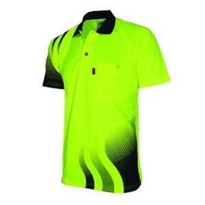 3563 DNC S/S Hi-Vis Waved Polo Shirt - Safe-T-Rex Workwear Pty Ltd