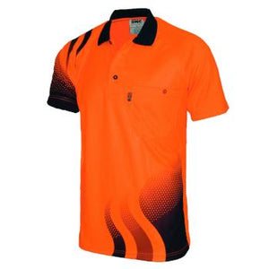 3563 DNC S/S Hi-Vis Waved Polo Shirt - Safe-T-Rex Workwear Pty Ltd