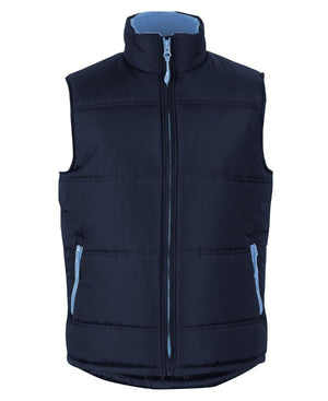 PUFFER CONTRAST VEST in Navy/Light Blue