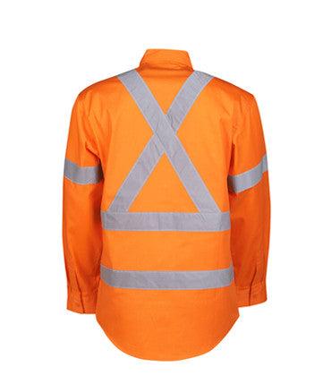 Hi Vis Cross Back Day Night Cotton Twill Shirt | Workwear