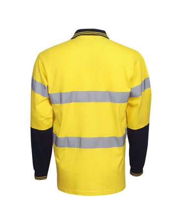 P95 Hi Vis 100% Cotton L/S D/N Polo Shirt - Safe-T-Rex Workwear Pty Ltd