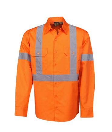 C95 Hi Vis Cross Back D/N Cotton Twill Shirt - Safe-T-Rex Workwear Pty Ltd