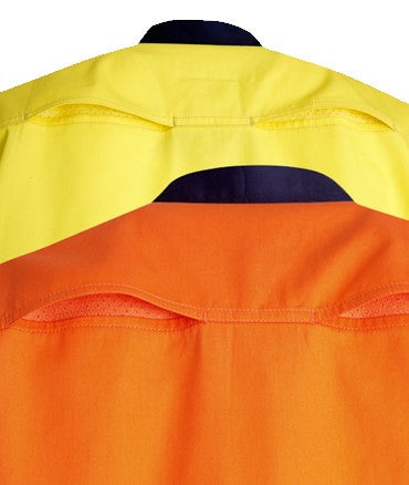 C81 Hi Vis L/Sleeve Cotton Twill Shirt - Safe-T-Rex Workwear Pty Ltd