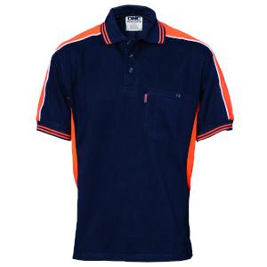 5214 DNC S/S Poly-Cotton Panel Polo Shirt - Safe-T-Rex Workwear Pty Ltd