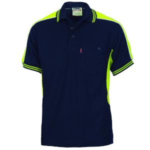 5214 DNC S/S Poly-Cotton Panel Polo Shirt - Safe-T-Rex Workwear Pty Ltd