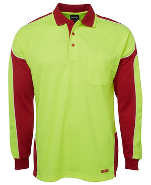 Hi Vis Long Sleeve Arm Panel Polo | Workwear