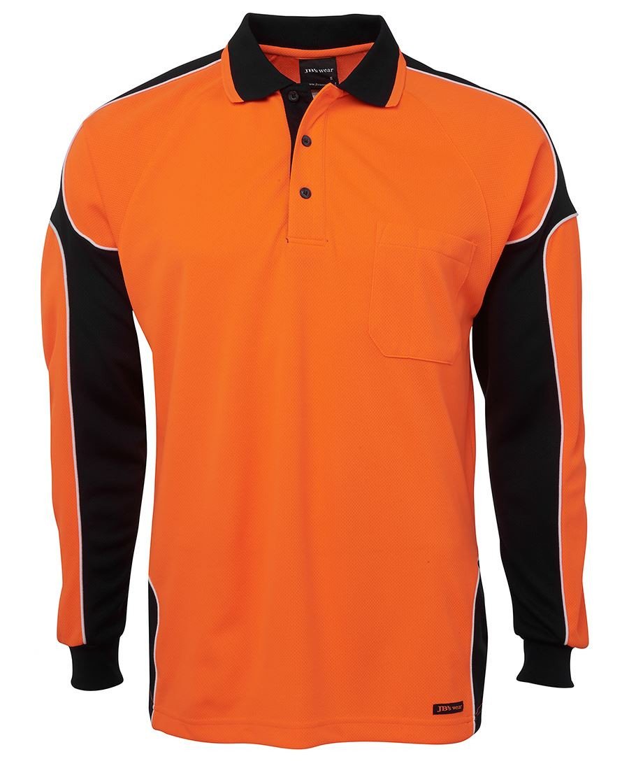 Hi Vis Long Sleeve Arm Panel Polo | Workwear