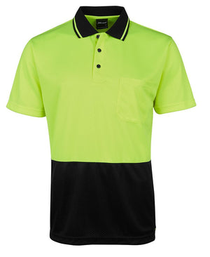 6HJNC JB's Hi Vis Jacquard Non Cuff Polo - Safe-T-Rex Workwear Pty Ltd