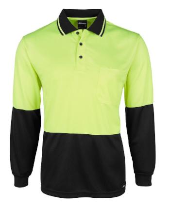 Hi Vis Long Sleeve Jacquard Polo | Workwear