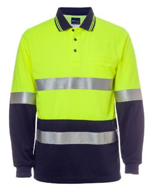 Hi Vis Long Sleeve Day Night Cotton Back Polo | Workwear