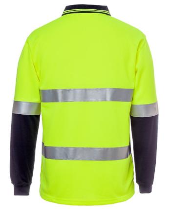 Hi Vis Long Sleeve Day Night Cotton Back Polo | Workwear