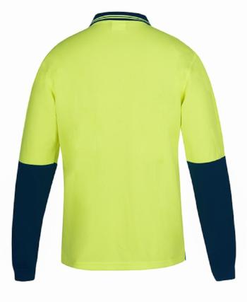 Hi Vis Long Sleeve Non Button Polo | Workwear