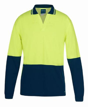 Hi Vis Long Sleeve Non Button Polo | Workwear