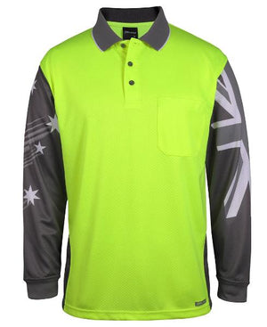 Hi Vis Southern Cross Polo Long Sleeve - Yellow