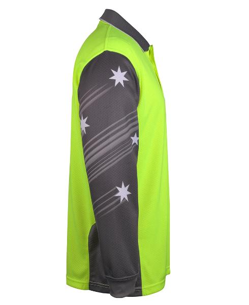 Hi Vis Southern Cross Polo Long Sleeve - Yellow