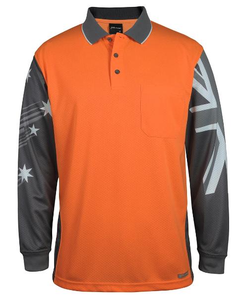 Hi Vis Southern Cross Polo Long Sleeve - Yellow