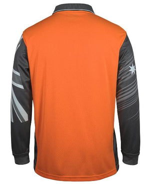 Hi Vis Southern Cross Polo Long Sleeve - Orange