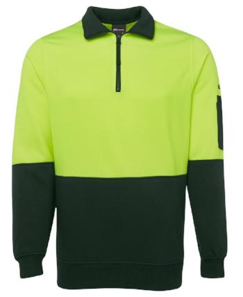 Hi Vis Half Zip Fleecy Sweat Jumper | Workwear