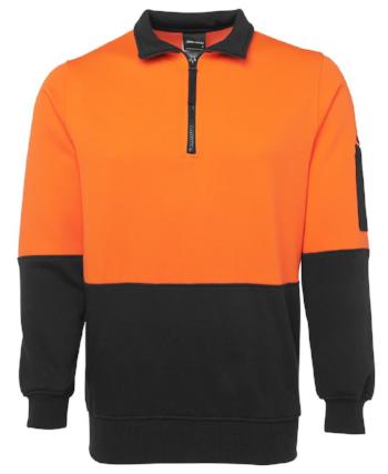 Hi Vis Half Zip Fleecy Sweat Jumper | Workwear