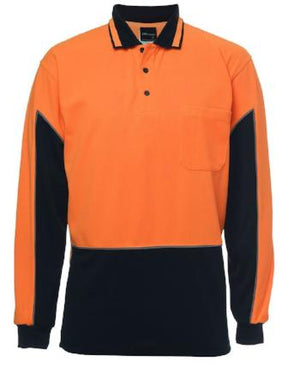 6HVGL JB's Hi Vis L/S Gap Polo - Safe-T-Rex Workwear Pty Ltd