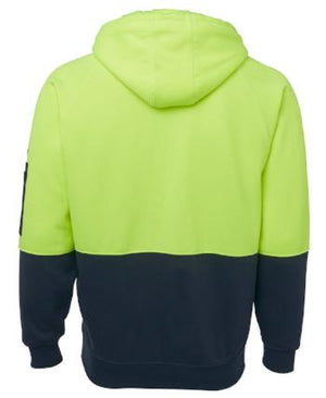 Hi Vis Full Zip Fleecy Hoodie | Workwear