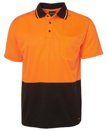 6HVNC JB's Hi Vis Non Cuff Traditional Polo - Safe-T-Rex Workwear Pty Ltd