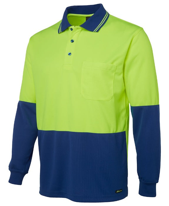 6HVPL JB's Hi Vis L/S Trad Polo