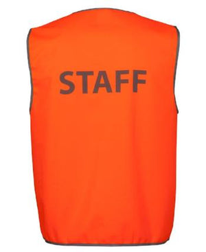 6HVS6 JB's Hi Vis Safety Vest "Staff" - Safe-T-Rex Workwear Pty Ltd