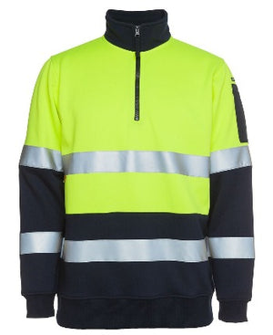 JBs Hi Vis Half Zip Day Night Fleecy Jumper | Hi-Vis Workwear