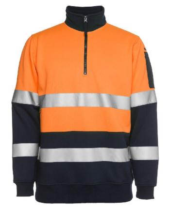 JBs Hi Vis Half Zip Day Night Fleecy Jumper | Hi-Vis Workwear