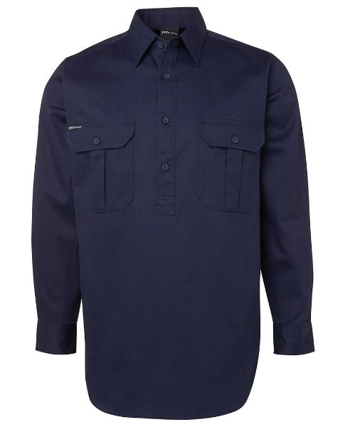 Long Sleeve 190G Close Front Work Shirt | Workwear