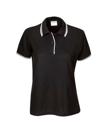 P56 Ladies Pique Polo With Striped Collar/Cuff - Safe-T-Rex Workwear Pty Ltd
