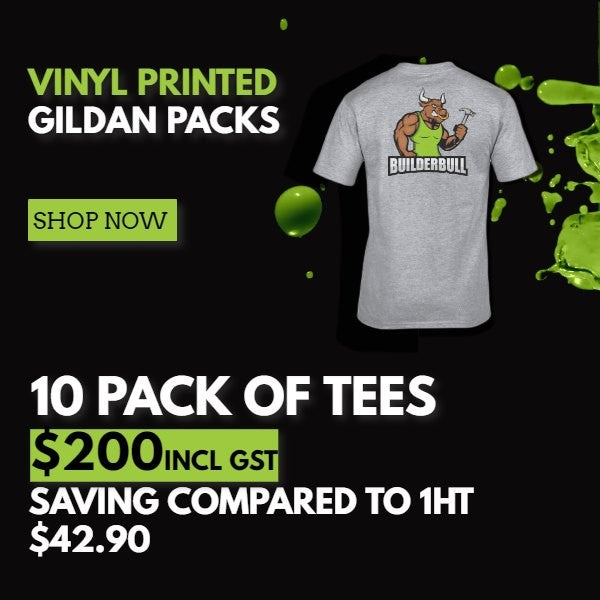 Gildan Premium Cotton Tee - 10 Pack With Vinyl Print On Back