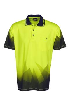 P65 Triangular Design Hi Vis Polo Shirt - Safe-T-Rex Workwear Pty Ltd
