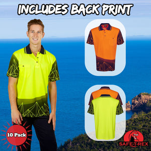 Astro Hi Vis 10 Pack - 10 x P66 - Printed On Back - Safe-T-Rex Workwear Pty Ltd