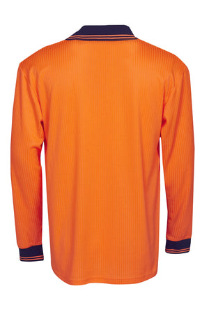 Hi Vis Long Sleeve Drop Needle Cotton Back Polo | Workwear