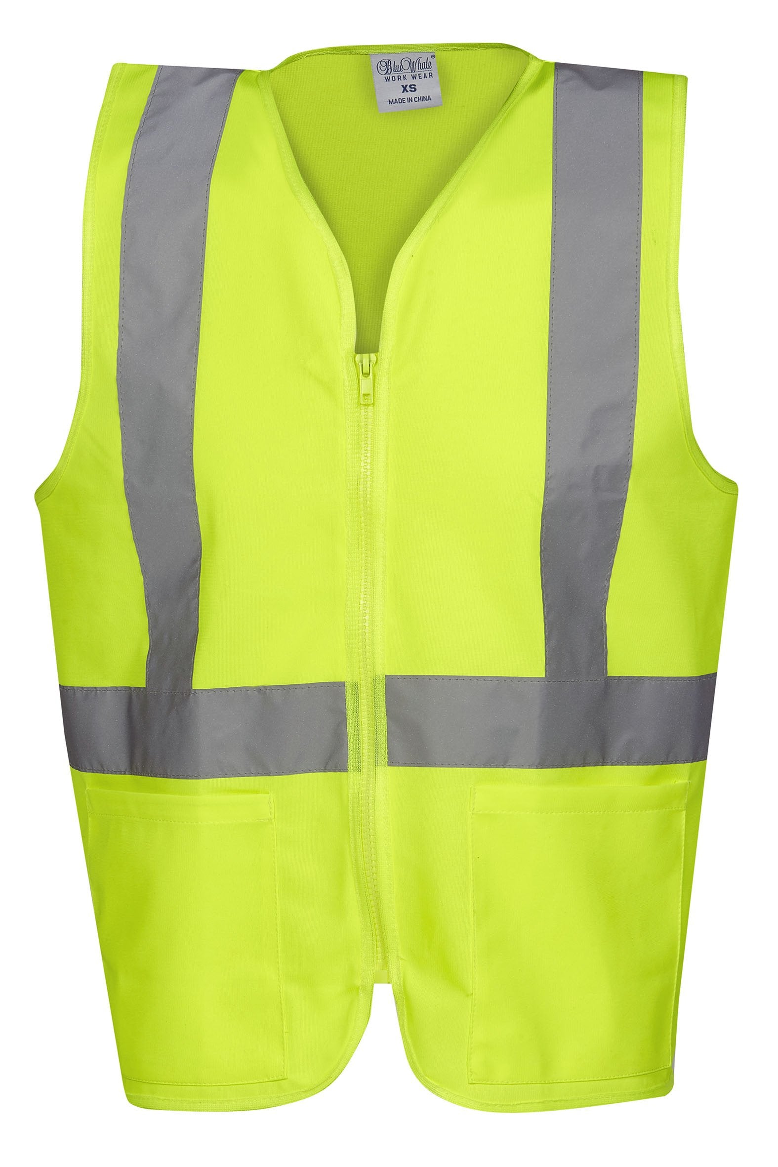 V84 Hi Vis D/N Vest With Zip & Pockets - Safe-T-Rex Workwear Pty Ltd