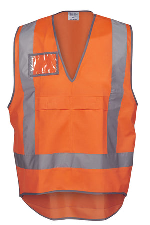 V87 Hi Vis D/N X Rail Pull Apart Vest - Safe-T-Rex Workwear Pty Ltd