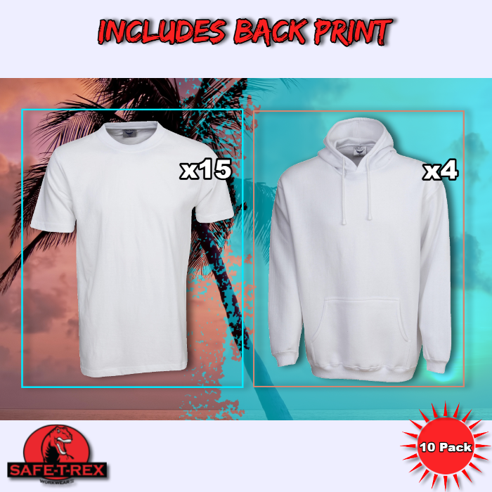 White Painters  Value Pack 15 T03 Tee's & 4 F03 Hoodies Printed On Back