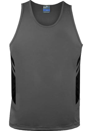 TASMAN MENS SINGLETS - 1111 | Printed Workwear Online | Safe-T-Rex