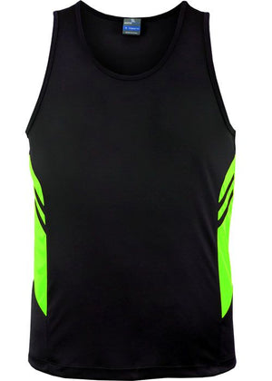 TASMAN MENS SINGLETS - 1111 | Printed Workwear Online | Safe-T-Rex