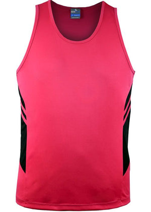 TASMAN MENS SINGLETS - 1111 | Printed Workwear Online | Safe-T-Rex