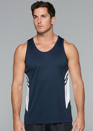 TASMAN MENS SINGLETS - 1111 | Printed Workwear Online | Safe-T-Rex