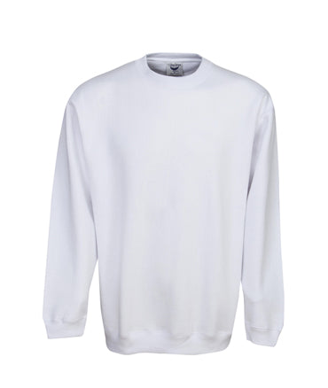F01 White Painters Crew Neck Traditional Fleecy Sloppy Joe - Safe-T-Rex Workwear Pty Ltd