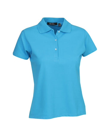 P23  Ladies Cotton Spandex Pique Polo Shirt